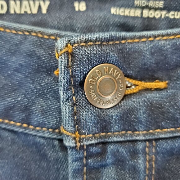 Old Navy Jeans Womens Size 16 Blue Mid-Rise Kicker Bootcut Stretch Denim - Picture 9 of 12